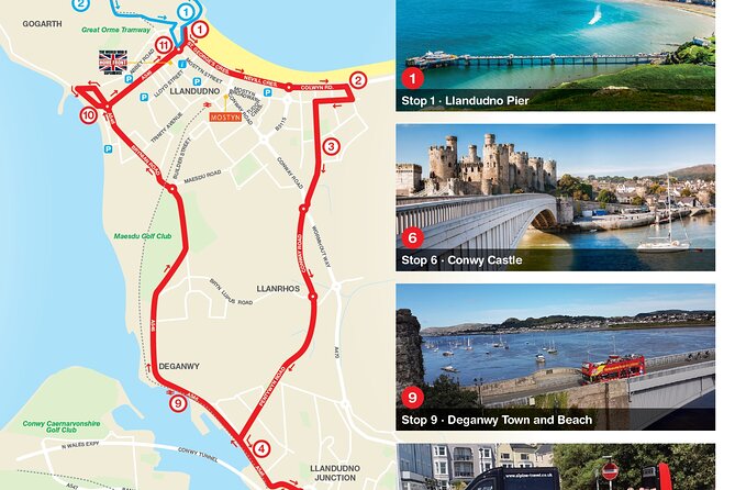 City Sightseeing Llandudno Hop-On Hop-Off Bus Tour - Palladium, Gloddaeth Street, and restarting in the center