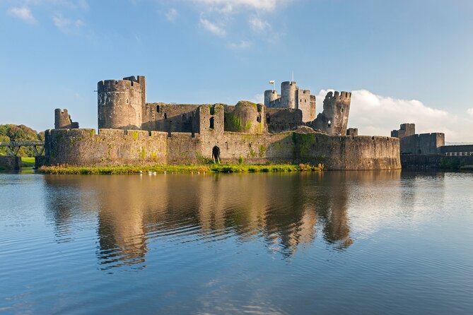 From Cardiff: 3 Amazing Castles, Tintern Abbey & Roman Caerleon - Caerphilly Castle: moated fortress energy and the leaning tower