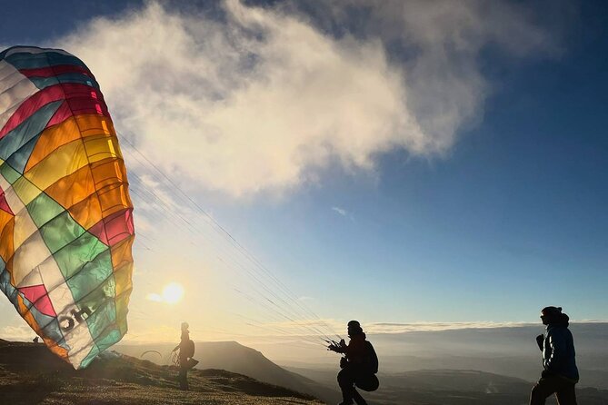 Tandem Paragliding Experience in the Brecon Beacons - The walk to takeoff: a short step that signals big momentum
